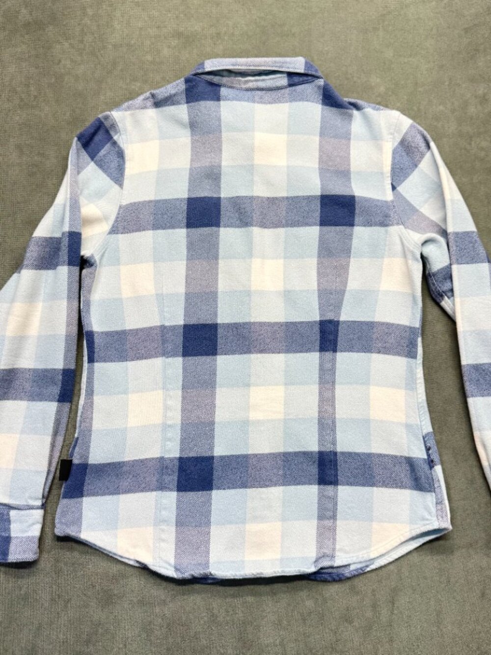 Patagonia Organic Cotton Flannel Button Down Shirt Women’s Small Blue Plaid - Picture 2 of 12